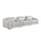 Homeroots 129" Light Gray Italian Leather Reclining USB Sofa 632873 - alternate 12