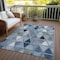 Homeroots 9' X 12' Denim Blue And Sky Blue Geometric Washable Indoor Outdoor Area Rug 583026 - alternate 7