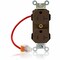 Leviton Straight Blade Receptacle, 5-20R, 20 A, 125V AC, Flush Mount, Self-Grounded M5362-SC - alternate 1