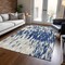 Homeroots 8' X 10' Navy Blue And Ivory Abstract Washable Indoor Outdoor Area Rug 612686 - alternate 6
