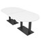 Skutchi Designs Racetrack Conference Table With Power Unit, 48 in W, 96 in L, White HAR-RAC-48X96-DOU.BK-W960-NA - alternate 1