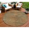 Homeroots 8' Terra Cotta Brown And Copper Round Abstract Washable Indoor Outdoor Area Rug 587232 - alternate 1