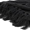 Homeroots Black Woven 100% Woven Textured Cotton Throw Blanket 518839 - alternate 7