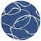 Homeroots 8' Navy Blue And Ivory Round Abstract Washable Indoor Outdoor Area Rug 597495 - alternate 7