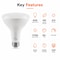 Euri Lighting BR30 LED Flood Bulb, 9W, 810 lm, 65W Eq., 2700K, E26, Dimmable, CEC/JA8, UL EB30-9W5020cec - alternate 5