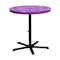 Leisure Craft 36" Round Perforated Pedestal Table, Portable, 40"H, Purple 36TAB40-PURPLE - alternate 1