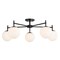 Vaxcel Armitage 32-in W Matte Black Semi Flush Mount Ceiling Light Fixture White Glass Globe Shade C0297 - alternate 1