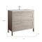 Homeroots 40" Natural Wood Freestanding Bathroom Vanity With White Sink And Two Drawers 627403 - alternate 3