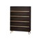 Homeroots 33" Drk Brown White Marble Manufactured Wood + Solid Wood Stainless Steel Five Drawer Chest 491550 - alternate 1