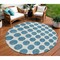 Homeroots 8' Teal Blue And Ivory Round Polka Dot Washable Indoor Outdoor Area Rug 614943 - alternate 6