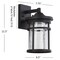 Jonathan Y Campo 7.75" Outdoor Wall Lantern Crackled Glass/Metal Integrated LED Wall Sconce, Black JYL7449A - alternate 6