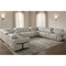 Homeroots Light Gray Italian Leather Power Reclining U Shaped Twelve Piece Sectional With Console 634657 - alternate 6
