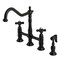 Kingston Brass Bridge Kitchen Faucet with Brass Sprayer, Matte Black KS1270PKXBS - alternate 1