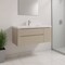 Homeroots 48" Taupe Wood Floating Bathroom Vanity With White Sink And Two Drawers 624129 - alternate 5