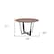 Homeroots 48" Brown And Black Iron Sled Base Round Top Dining Table 569434 - alternate 17