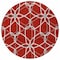 Homeroots 8' Red And Ivory Round Geometric Washable Indoor Outdoor Area Rug 613045 - alternate 7