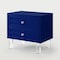 Homeroots 24" Navy Blue And Clear Wood And Acrylic End Table With Two Drawers 544102 - alternate 8
