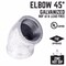 B & K Elbow 45D Glv 3/8" 501805 - alternate 5