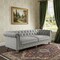 Homeroots 93" Gray Velvet Chesterfield Wood Sofa 543984 - alternate 8