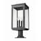 Z-Lite Hartwell 4-Light Outdoor Pier Mounted Fixture, 10 in W x 24.75 H, Sand Black 5019PHBR-533PM-BK - alternate 7