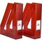 Acrimet Magazine File Holder Vertical Rack, Durable Plastic Desk Organizer, Clear Red, 2PK 277.3 - alternate 1