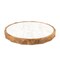 Homeroots 15" Brown And White Marble And Solid Wood Round Cheese Board 574112 - alternate 1