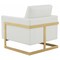 Leisuremod Lincoln Leather Accent Armchair with Gold Frame, White LA31W-L - alternate 6