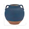 Homeroots 7" Blue And Terra Cotta Ceramic Round Urn 632622 - alternate 5