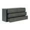 Homeroots 63" Dark Grey Solid And Manufactured Wood Six Drawer Dresser 490825 - alternate 5