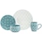 Homeroots Turquoise Sixteen Piece Round Trellis Ceramic Service For Four Dinnerware Set 534543 - alternate 1