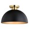 Vaxcel Devon 12.75in W LED Compatible Matte Black and Gold Satin Brass Semi Flush Mount Ceiling Light C0306 - alternate 1