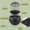 Pure Garden Outdoor Fire Pit 24 in Round Faux Concrete Firepit Wood Burning Fire Pit w/ Accessories 50-LG1476 - alternate 8