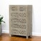 Homeroots 35" Gray Carved Floral Solid Wood Six Drawer Dresser 569590 - alternate 14