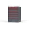 Strong Hold 8 drawer cabinet - (2x 2ft, 2x 3ft, 2x 4ft, 2x 6ft) - Red accents - Keyed Alike S3044-PPAAS-0803DS - alternate 3