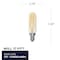 Bulbrite 25W Amber Light T6 Dimmable (E12) Candelabra Screw Base LED Filament Bulb Antigue thread, 2100K, 4PK 861408 - alternate 5