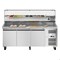 Koolmore 79 in. Three-Door Refrigerated Granite Top Pizza Prep Station w/ Refrigerated Condiment Pan Holder KM-RPCPS-2D79-GRT - alternate 1