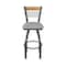 Holland Bar Stool Co Eleanor 36in Swivel Extra Tall Bar Stool, Pewter Finish, Medium Back and Canter Folkstone Grey Seat 880 - alternate 7