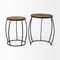 Homeroots Set of Two 26" Black And Brown Solid Wood Round End Table, 2PK 380680 - alternate 1