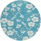 Homeroots 8' Turquoise Ivory And Gray Round Floral Washable Indoor Outdoor Area Rug 599930 - alternate 5