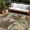 Homeroots 8' X 10' Olive Green Ivory And Burgundy Geometric Washable Indoor Outdoor Area Rug 600387 - alternate 1