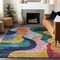 Homeroots 10' X 14' Green Orange And Pink Abstract Washable Indoor Outdoor Area Rug 604455 - alternate 7