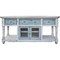 Homeroots 70" Blue and White Solid Wood Open shelving Distressed TV Stand 528735 - alternate 4