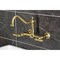 Kingston Brass Two-Handle Wall Mount Bridge Kitchen Faucet, Brushed Brass KS1247AL - alternate 6