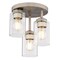 Vaxcel Park Ridge 3-Light Nickel Transitional SemiFlush Mount Fixture Clear Glass Shade C0327 - alternate 1