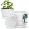 Lifemaster 10-Inch Whiskey Barrel Planters, Durable Plastic Pots with Drainage and Saucer, 2PK LMPBP2WHE22 - alternate 1