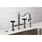 Kingston Brass Bridge Kitchen Faucet with Brass Sprayer, Polished Nickel KS3276PKXBS - alternate 6