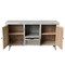 Homeroots 55in Gray Solid Wood Cabinet Enclosed Storage Worn TV Stand 488848 - alternate 6