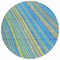 Homeroots 8' Denim Blue Sky Blue And Gold Round Striped Washable Indoor Outdoor Area Rug 614973 - alternate 8