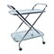 Homeroots 26in Silver Metal and Glass Rolling Bar Cart 364168 - alternate 5