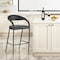 Homeroots 30" Black Faux Leather and Iron Low Back Bar Height Bar Chair 569189 - alternate 1